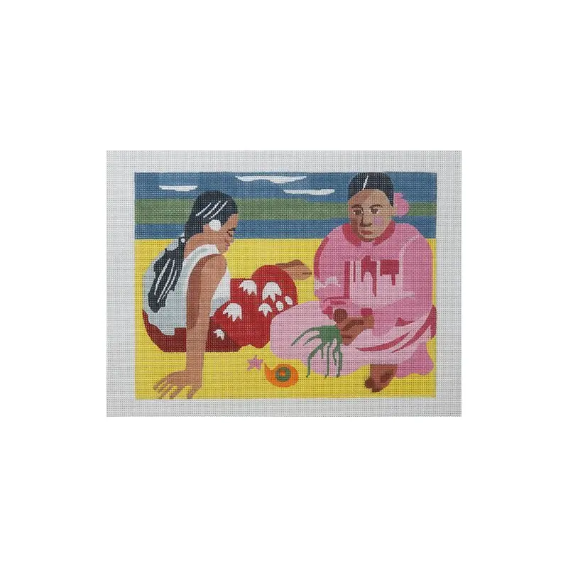 Changing Woman Designs Gaugain Women of Tahiti on the Beach Needlepoint Canvas