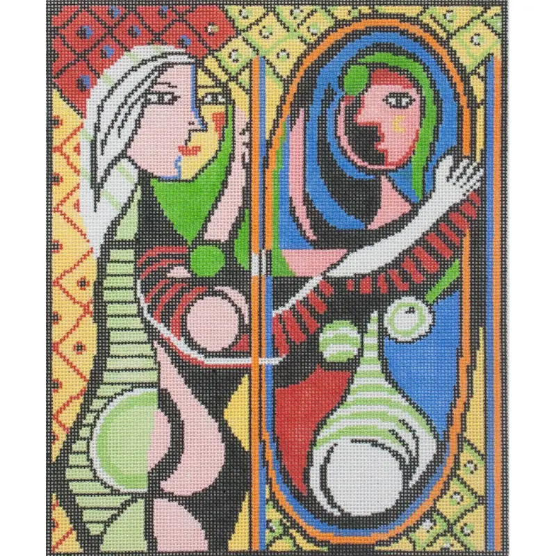 Changing Woman Designs Picasso Girl in Mirror Needlepoint Canvas