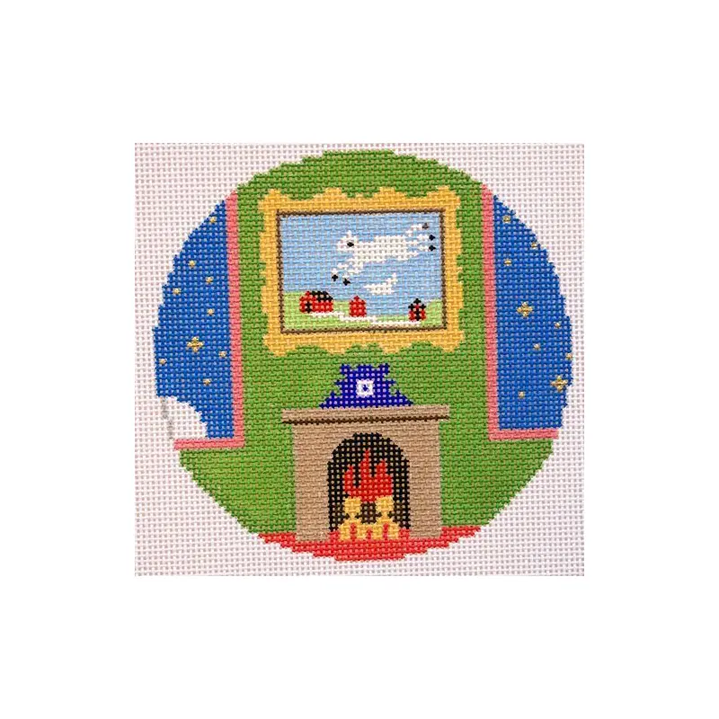 Silver Needle Goodnight Moon Cow Jumping Over Moon Ornament Needlepoint Canvas
