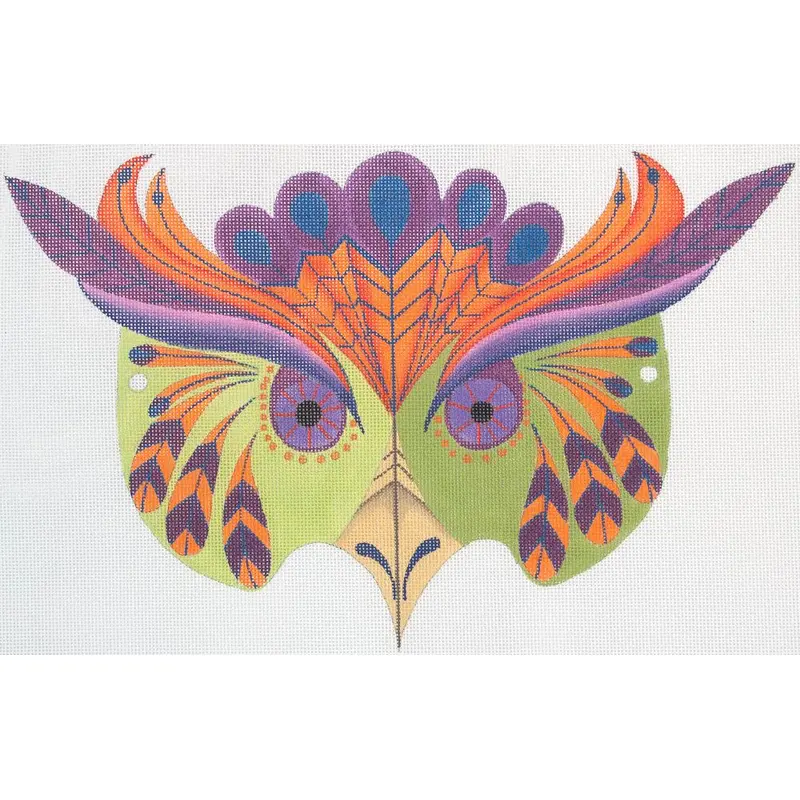 Zecca Owl Mask Needlepoint Canvas