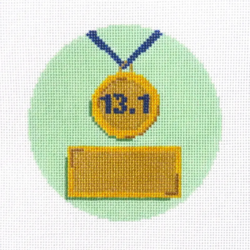 Alice & Blue Half Marathon Medal Needlepoint Canvas