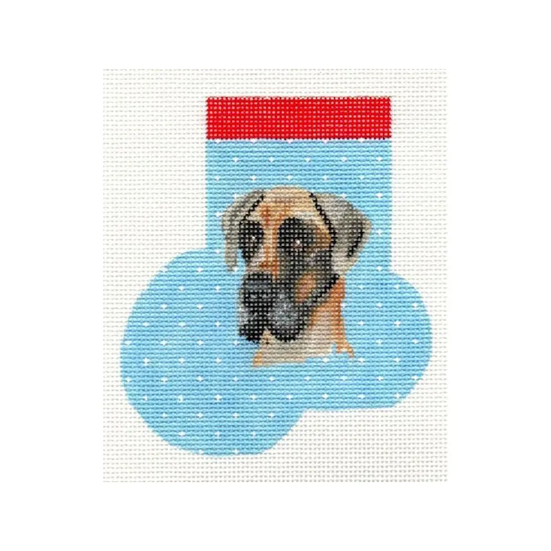 A. Bradley Needlearts Great Dane Mini Stocking Needlepoint Canvas