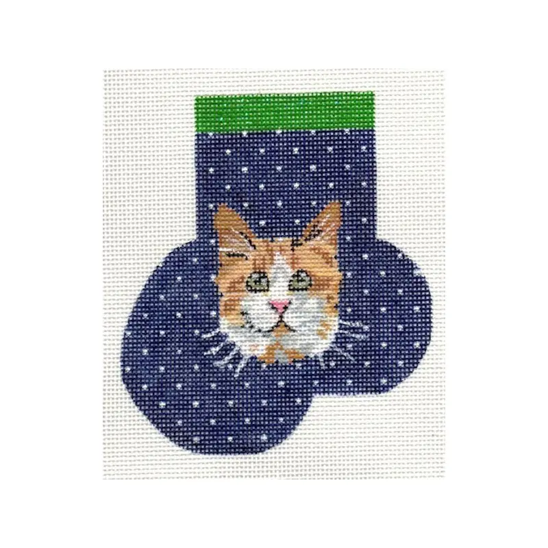 A. Bradley Needlearts Maine Coon #2 Mini Stocking Needlepoint Canvas