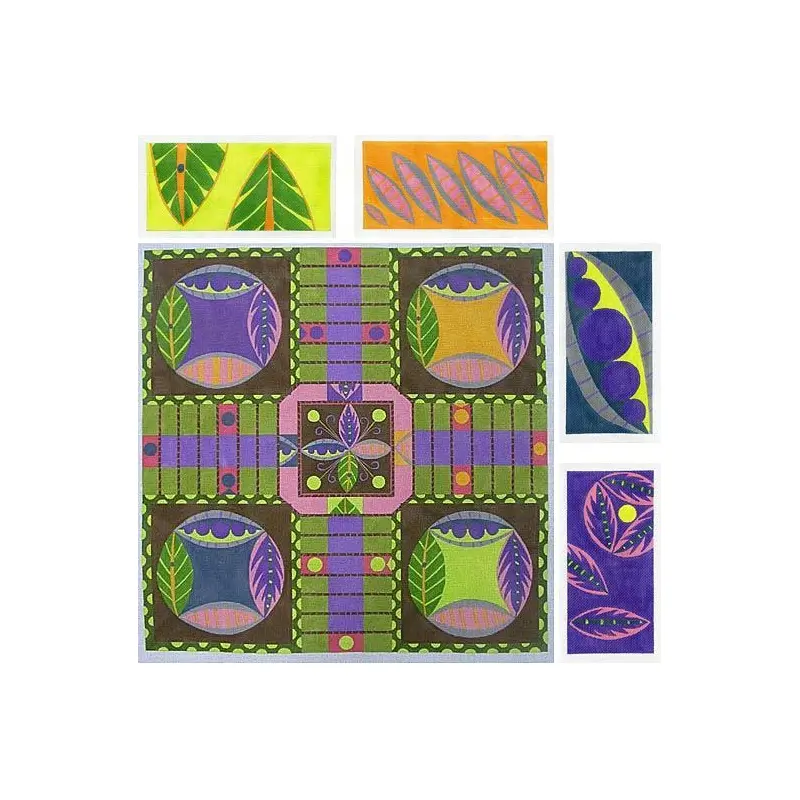 Zecca Parcheesi Board & Dice Cups 18M Needlepoint Canvas