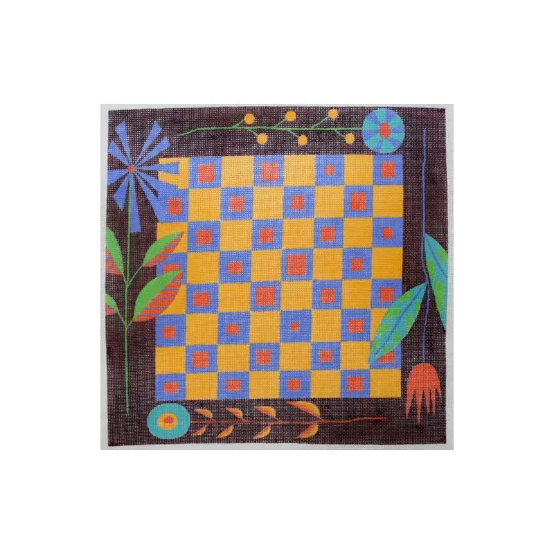 Zecca Leaves Game Board Needlepoint Canvas