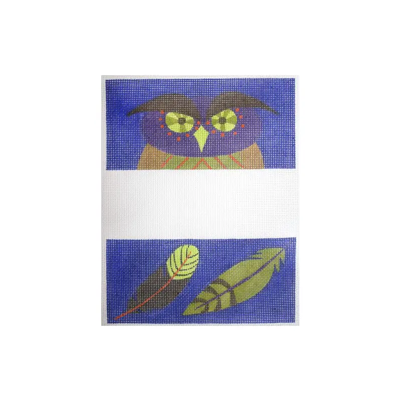 Zecca Owl Accessory Case Needlepoint Canvas