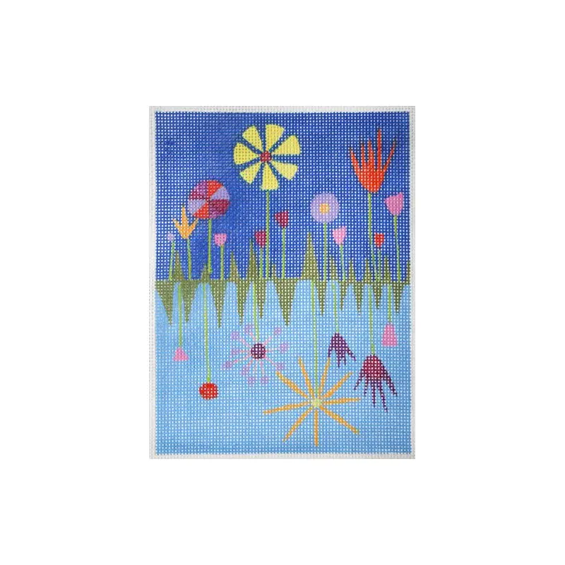 Zecca Spring Garden Needle Case and Fob Needlepoint Canvas