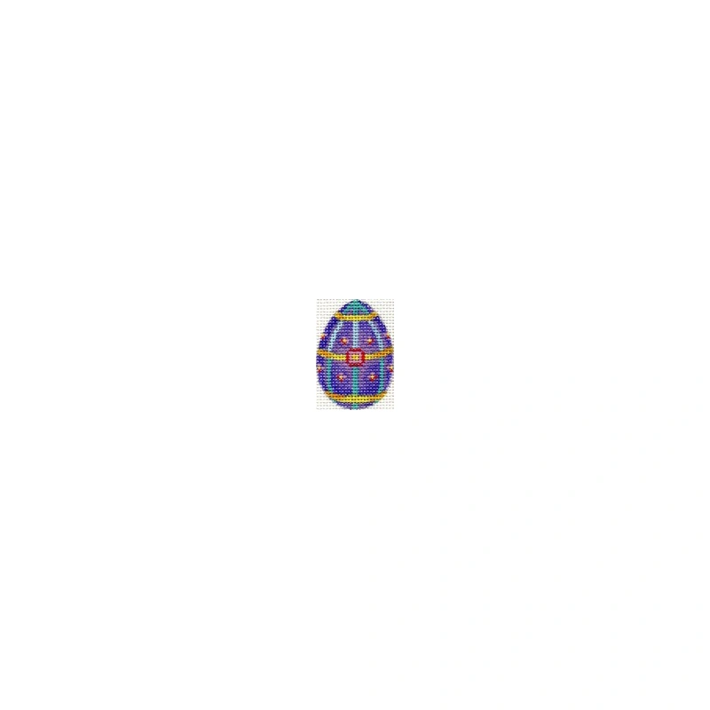 A. Bradley Needlearts Purple & Aqua Jeweled Mini-Egg Needlepoint Canvas