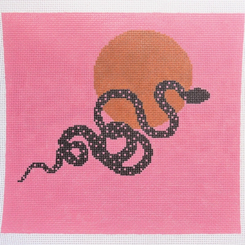 Alice & Blue Little Snake Needlepoint Canvas