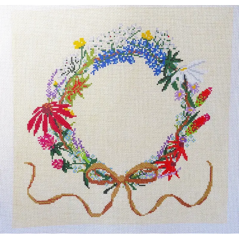 Alice & Blue Flower Crown Needlepoint Canvas